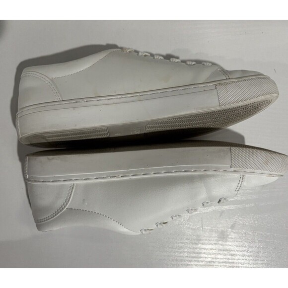 J CREW SZ 8 Classic "Road Trip" Front Logo White Canvas Low Lace-Up Sneakers - Picture 3 of 7